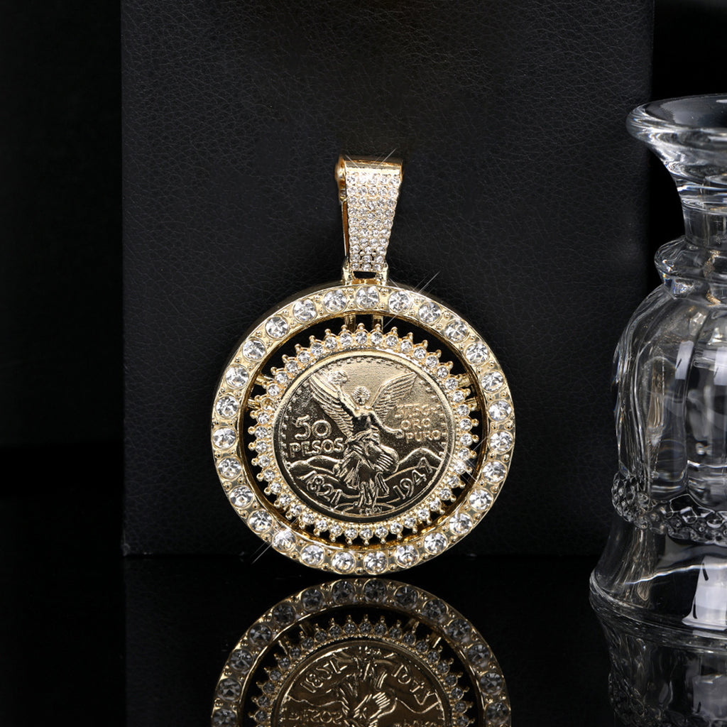 Rhinestone Pendant Necklace Hip-Hop Style
