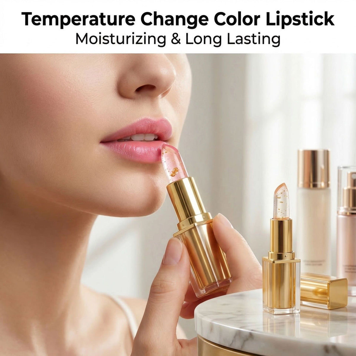Gold foil thermochromic lipstick teemdrop