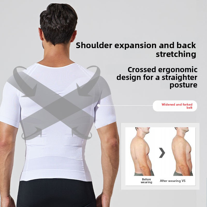 Men's Slimming Body Shaper Vest Tummy Control Nylon Compression Fitness Top