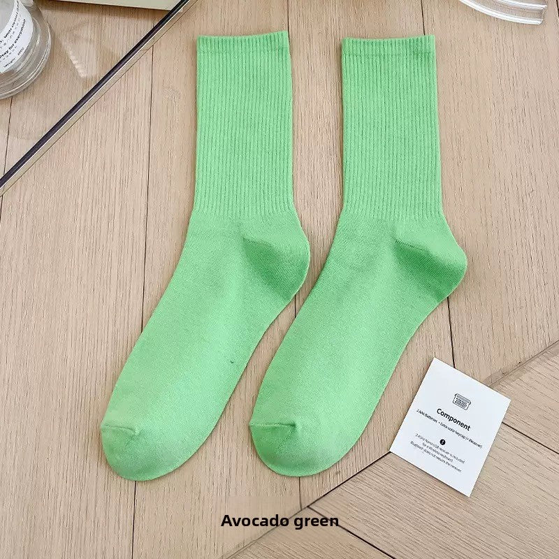 Unisex Combed Cotton Mid-Calf Socks teemdrop