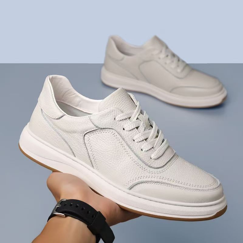 Mens Soft Leather Versatile Casual Loafers teemdrop