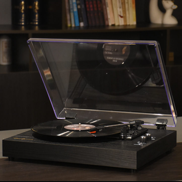 Home Retro European-style Wooden Black Glue Record Player teemdrop