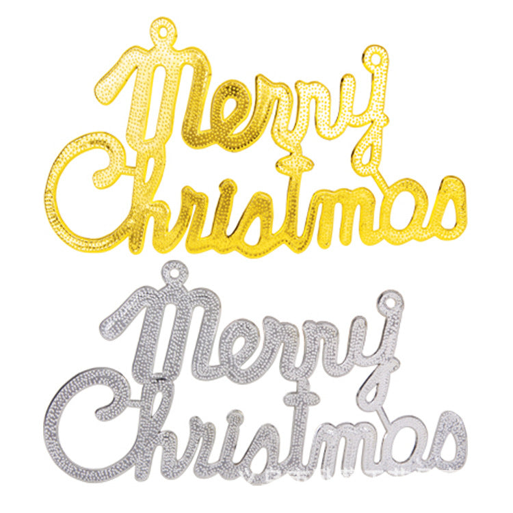 Alphabet Plastic Christmas Hanging Ornaments Gold Silver Red Letters for Xmas Tree Wreath Party Decoration