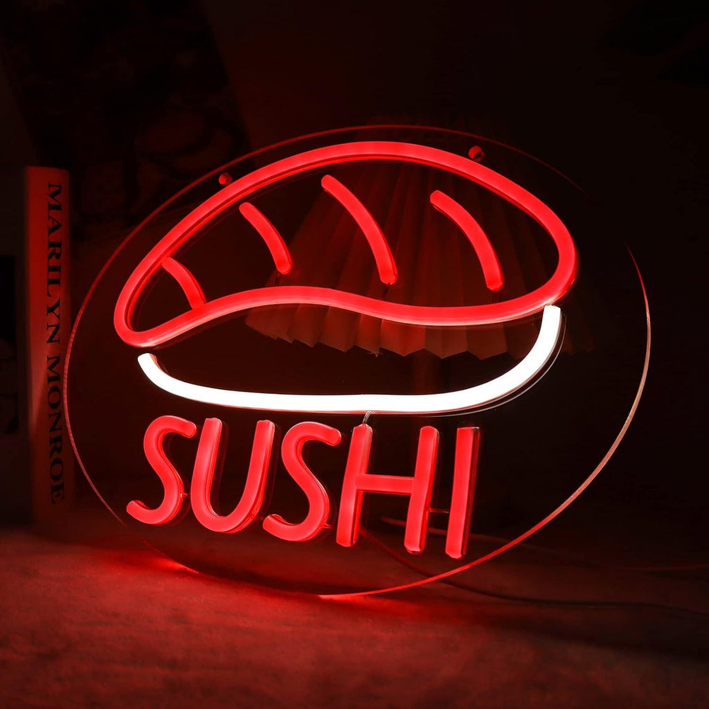 Sushi LED Neon Sign Dimmable Wall Decor Light for Kitchen Home Art Decoration