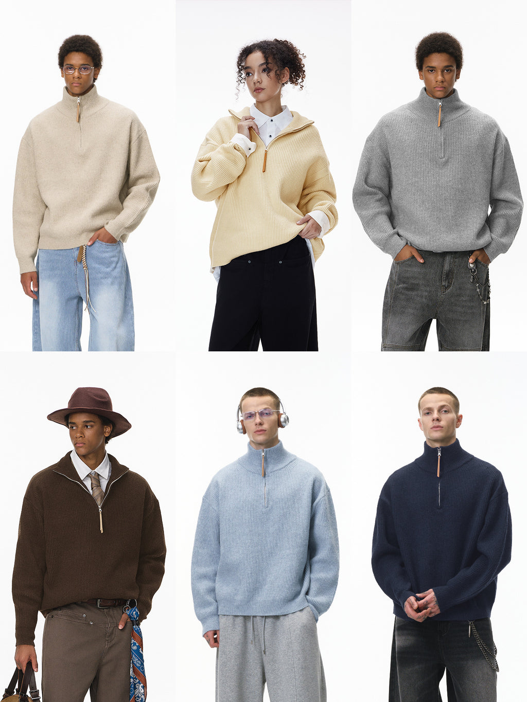 Half-zip turtleneck sweater teemdrop