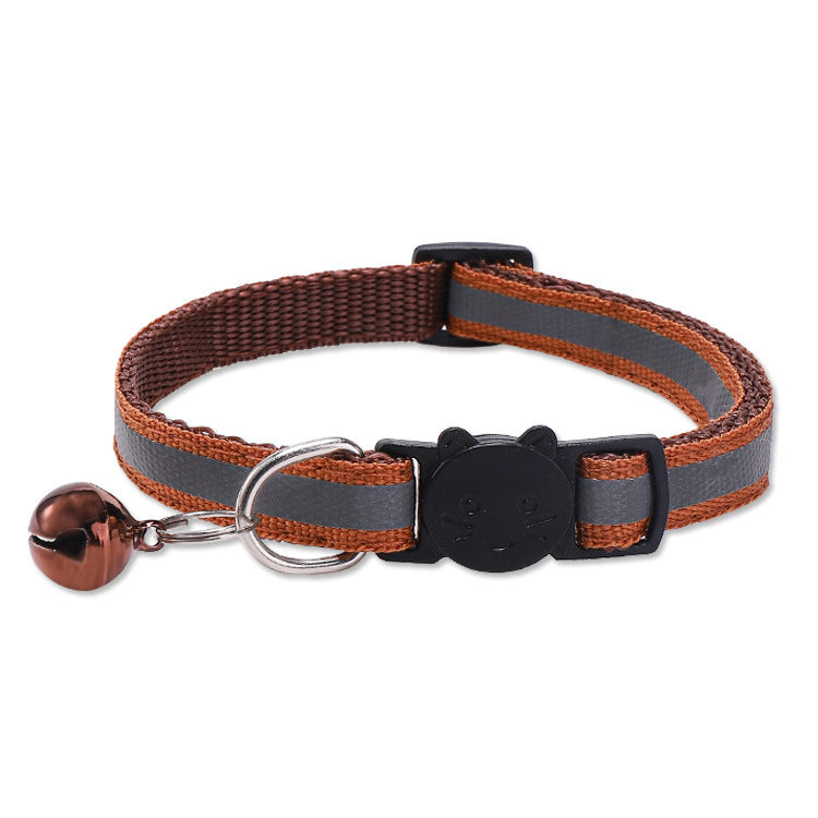 Adjustable Reflective Cat Collar with Safety Release and Bell teemdrop