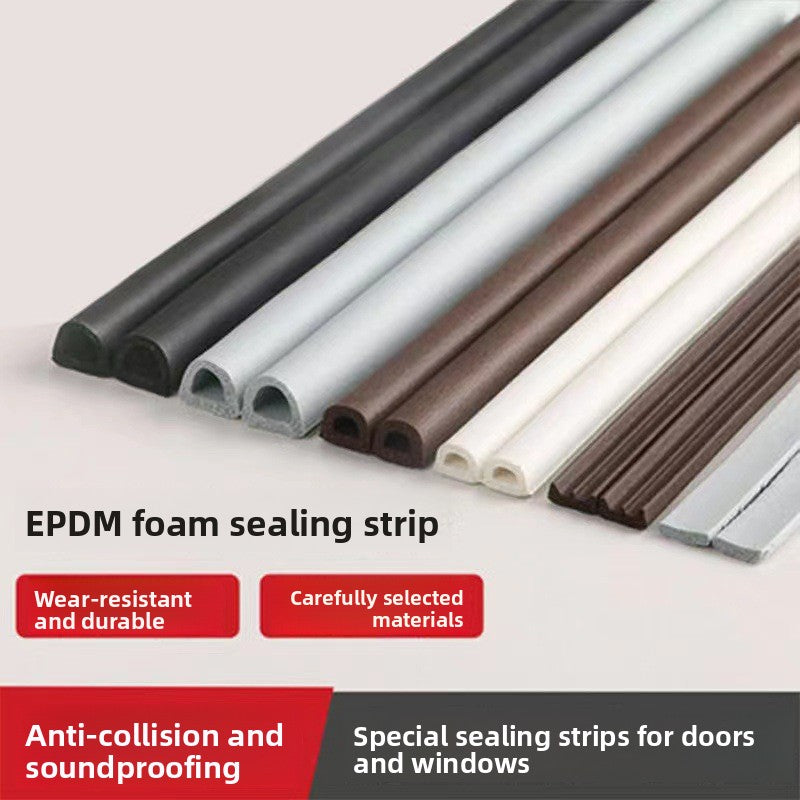 EPDM Foam Rubber Self-Adhesive Sealing Strip for Doors and Windows 6m Roll teemdrop
