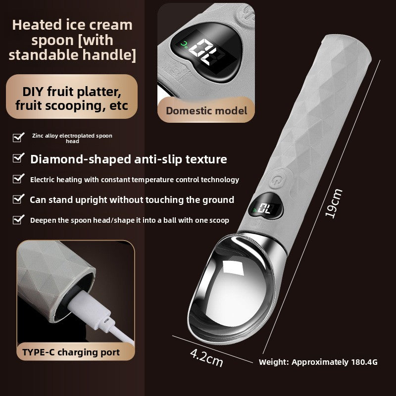Electric Heated Ice Cream Scoop with Digital Display