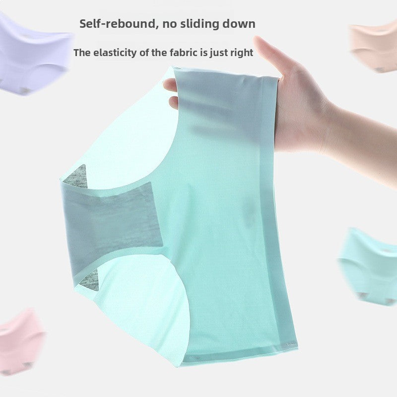 Women's Ice Silk Seamless Mid-Waist Breathable Briefs