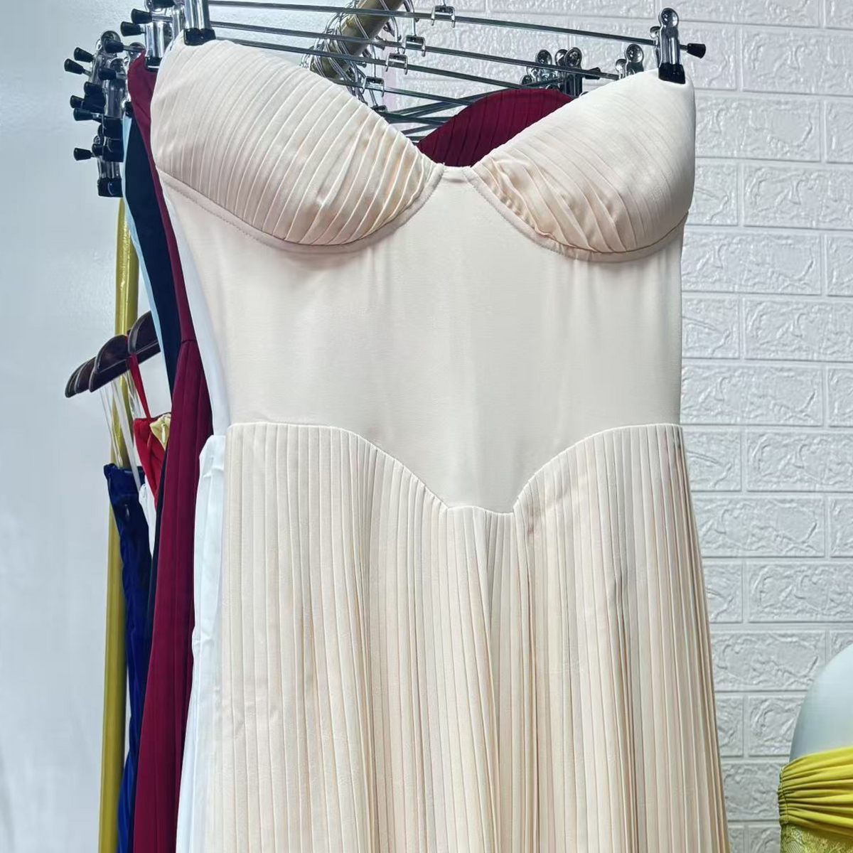 Off-Shoulder Backless Ruched High-Waist Long Dress teemdrop