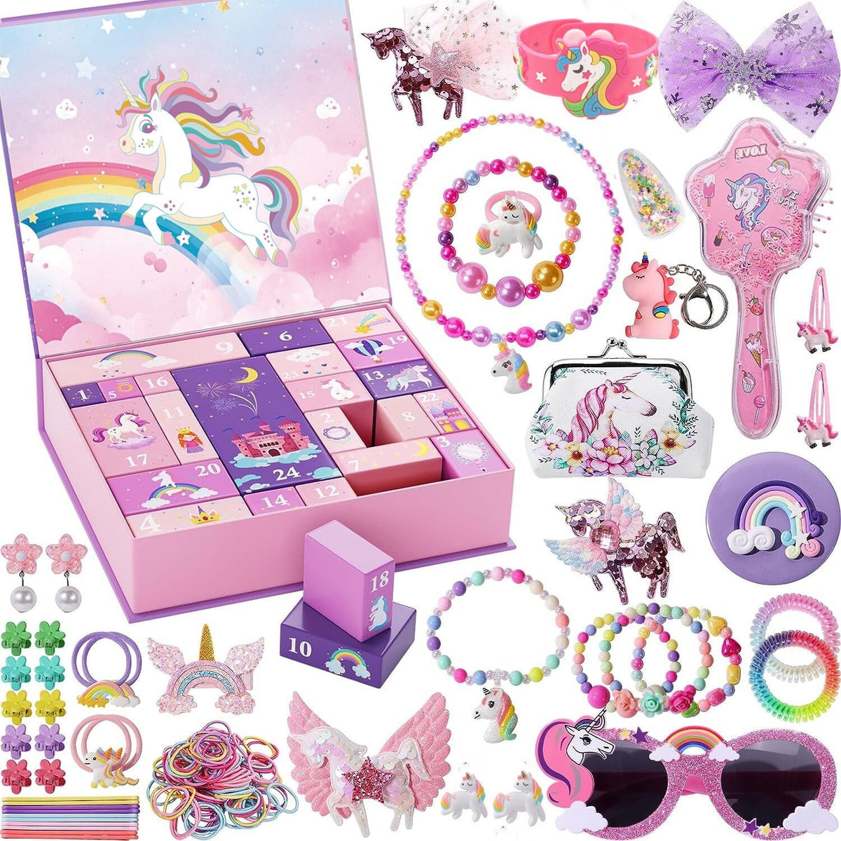 Unicorn blind box, pop-up toy, girl figurine pendant hair clip teemdrop