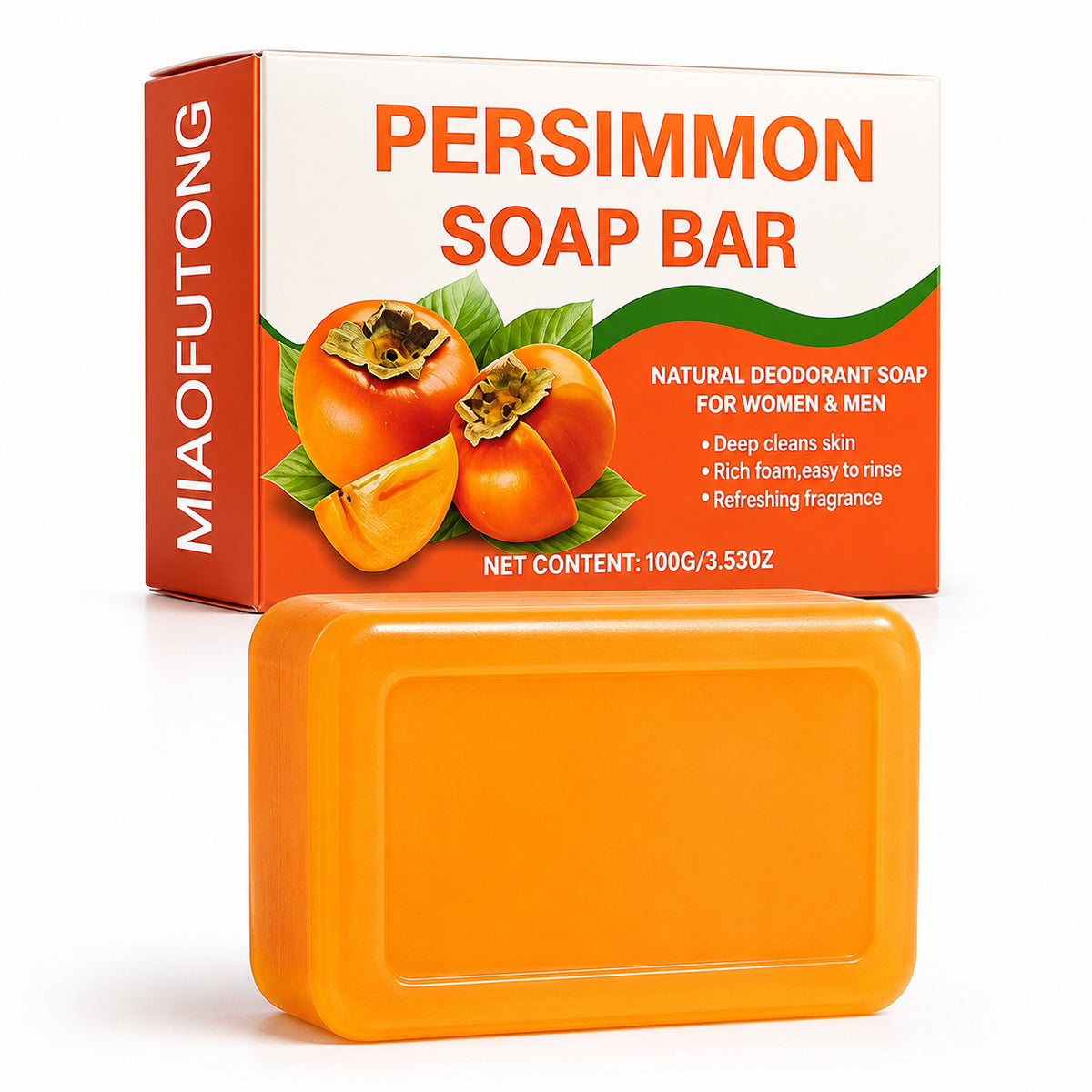 Persimmon Extract Deodorizing Moisturizing Handmade Body Soap teemdrop