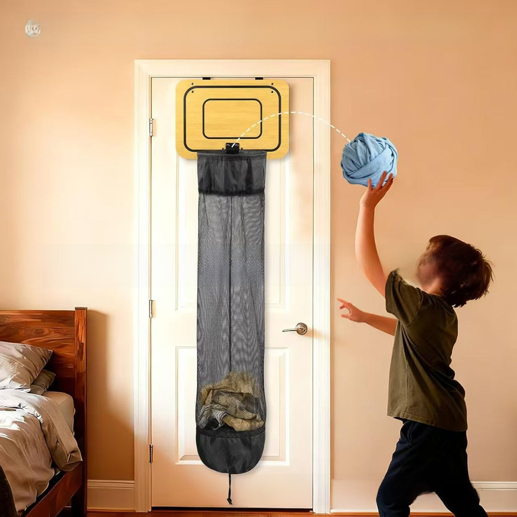 Wall-Mounted Wooden Basketball Hoop