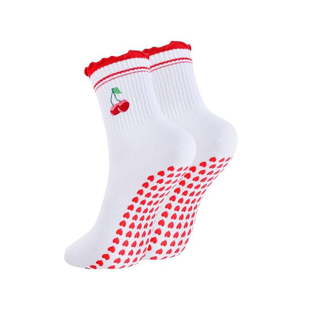 Womens Yoga Socks Anti-Slip Fitness Mid-Tube Socks
