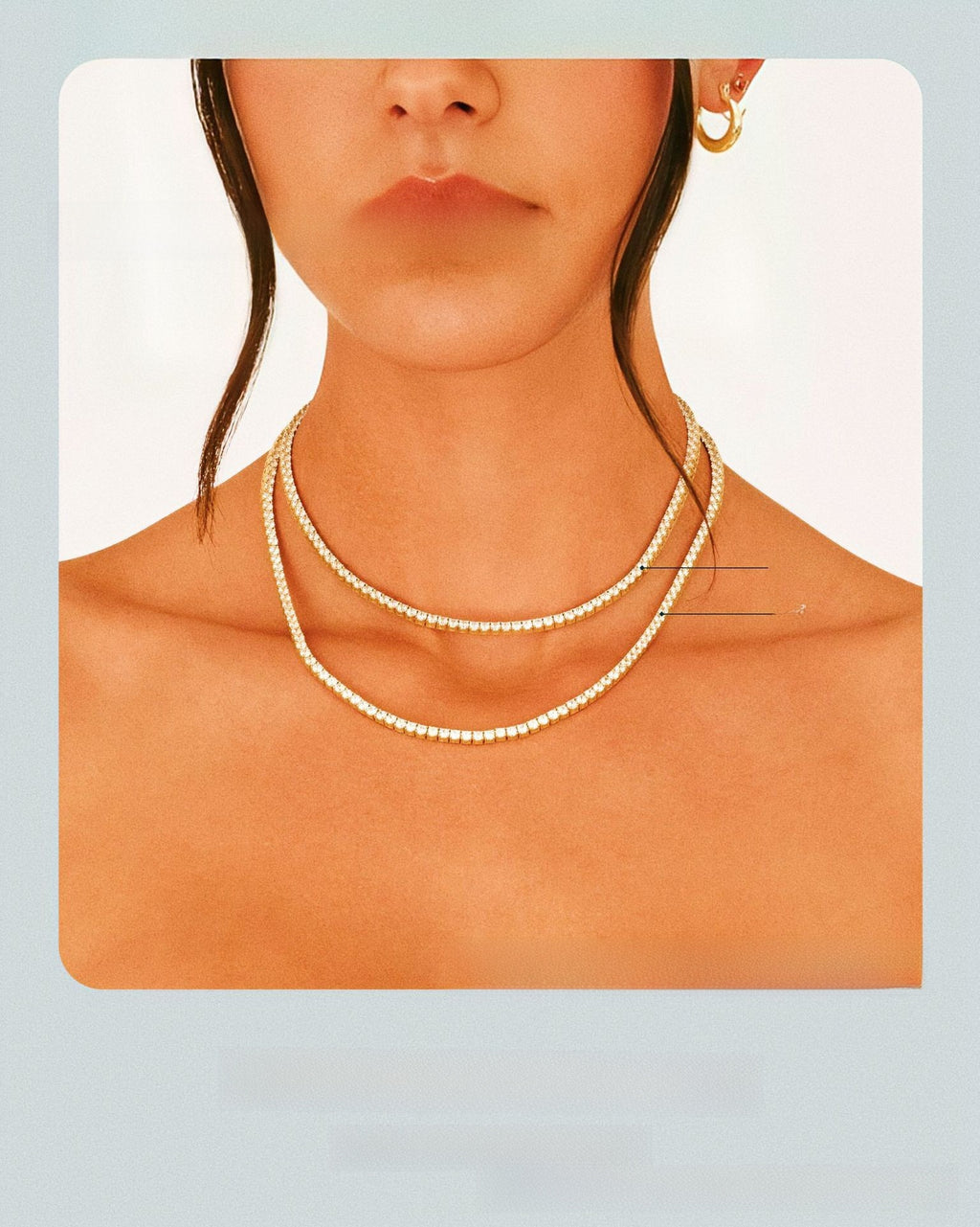 Tennis Necklace / Choker / Collarbone Necklace ? Titanium Steel Necklace teemdrop