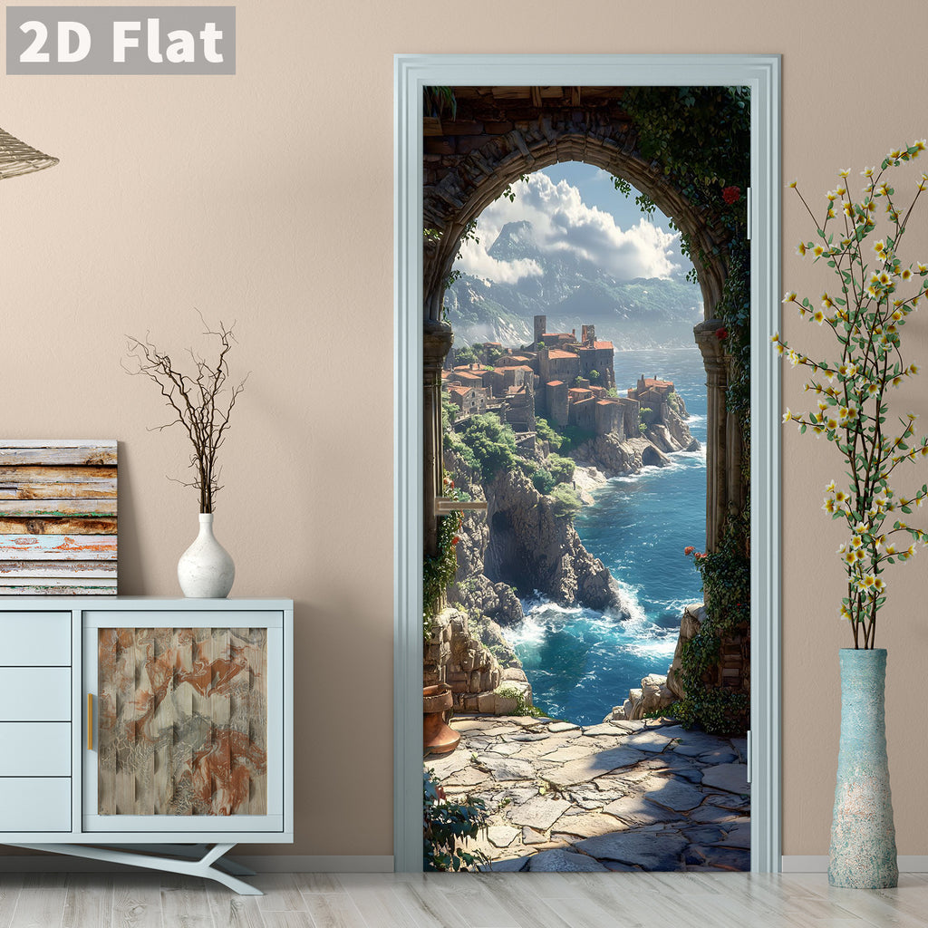 Creative Wooden Door Refurbished Door Stickers Wall Stickers teemdrop
