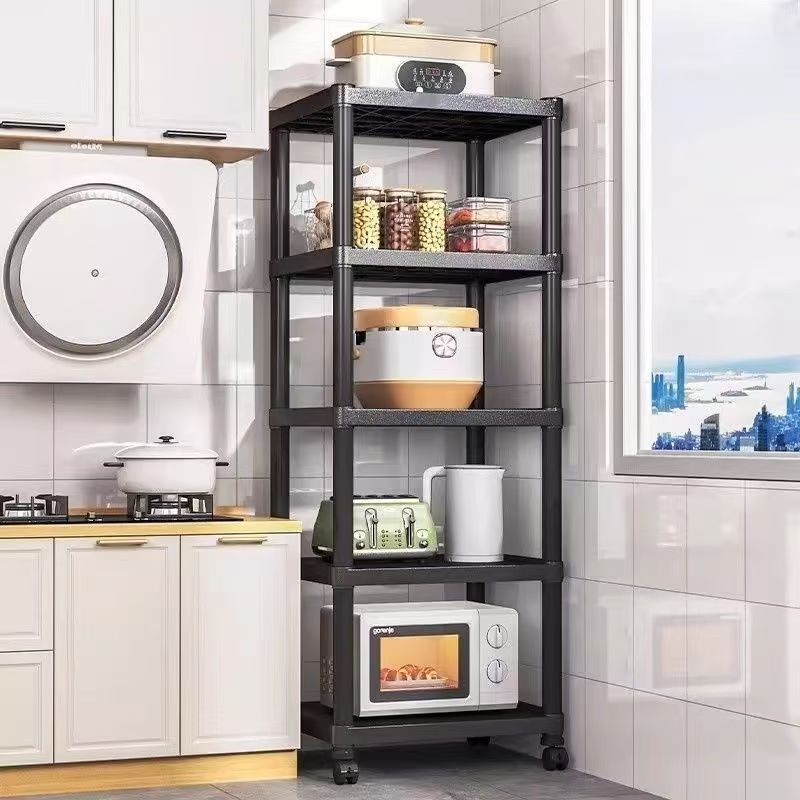 Multi-Layer Foldable Storage Rack with Wheels