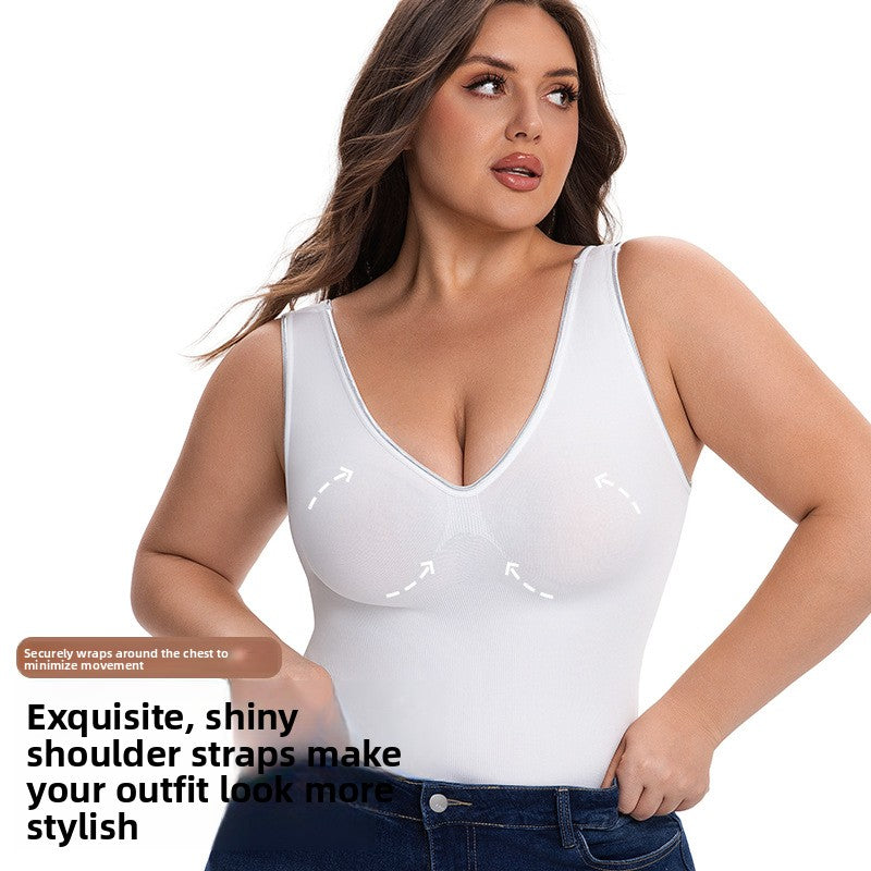 Women's Plus Size Seamless Quick-Dry Shockproof Yoga Fitness Tank Top