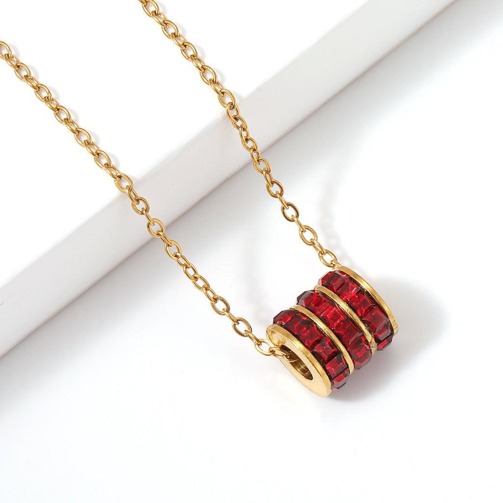 Birthstone Stainless Steel Adjustable Necklace
