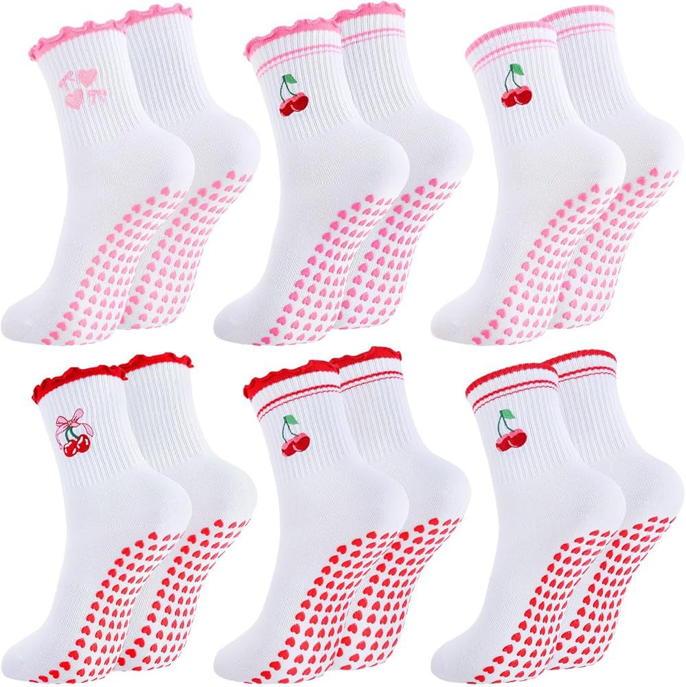 Womens Yoga Socks Anti-Slip Fitness Mid-Tube Socks