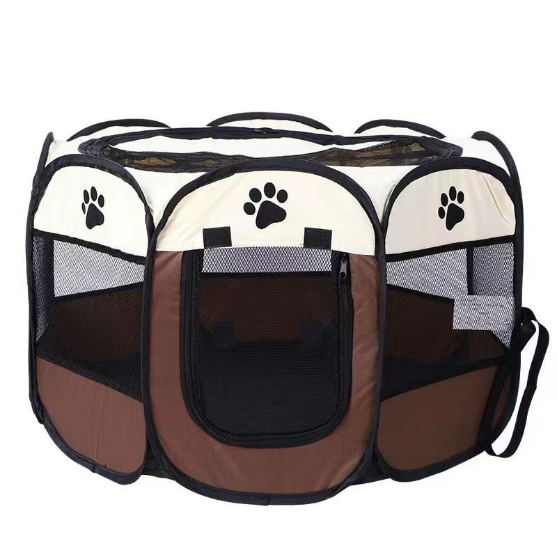 Foldable Octagonal Oxford Pet Playpen Tent Indoor Cat Dog House Bed teemdrop