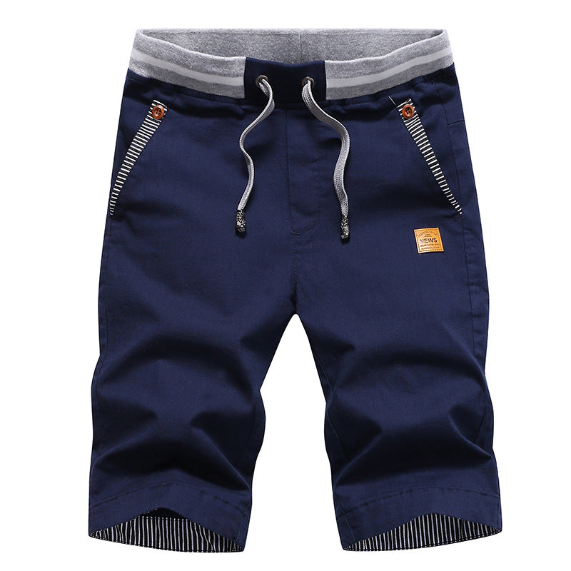Men's Cotton Shorts Youth Trendy Fashion All-match Loose Breathable Casual Pants