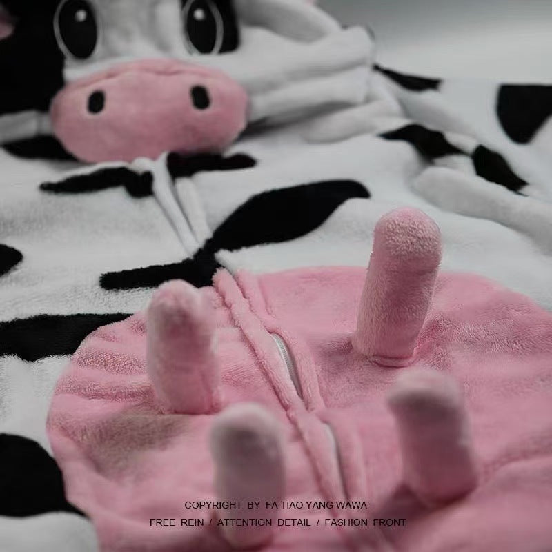 Cow Cartoon Flannel Pajamas