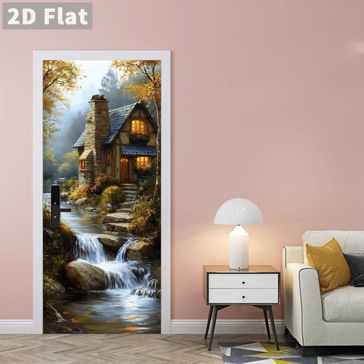 Creative Wooden Door Refurbished Door Stickers Wall Stickers teemdrop