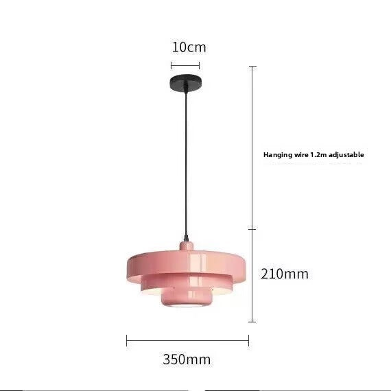 Nordic Minimalist Retro Cake-Shaped Pendant Light Tri-Color LED Aluminum