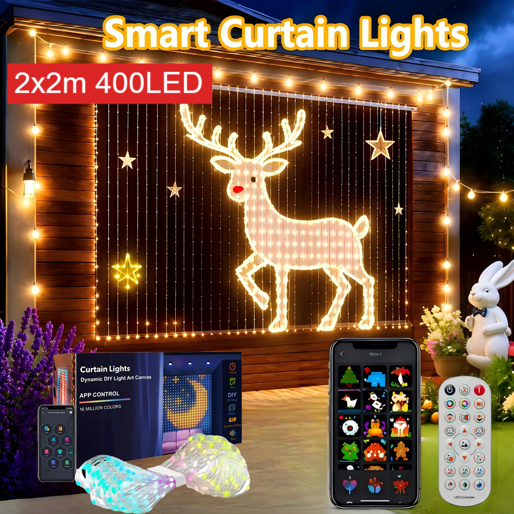Smart curtain lamp DIY decorative chandelier teemdrop