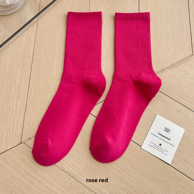 Unisex Combed Cotton Mid-Calf Socks teemdrop
