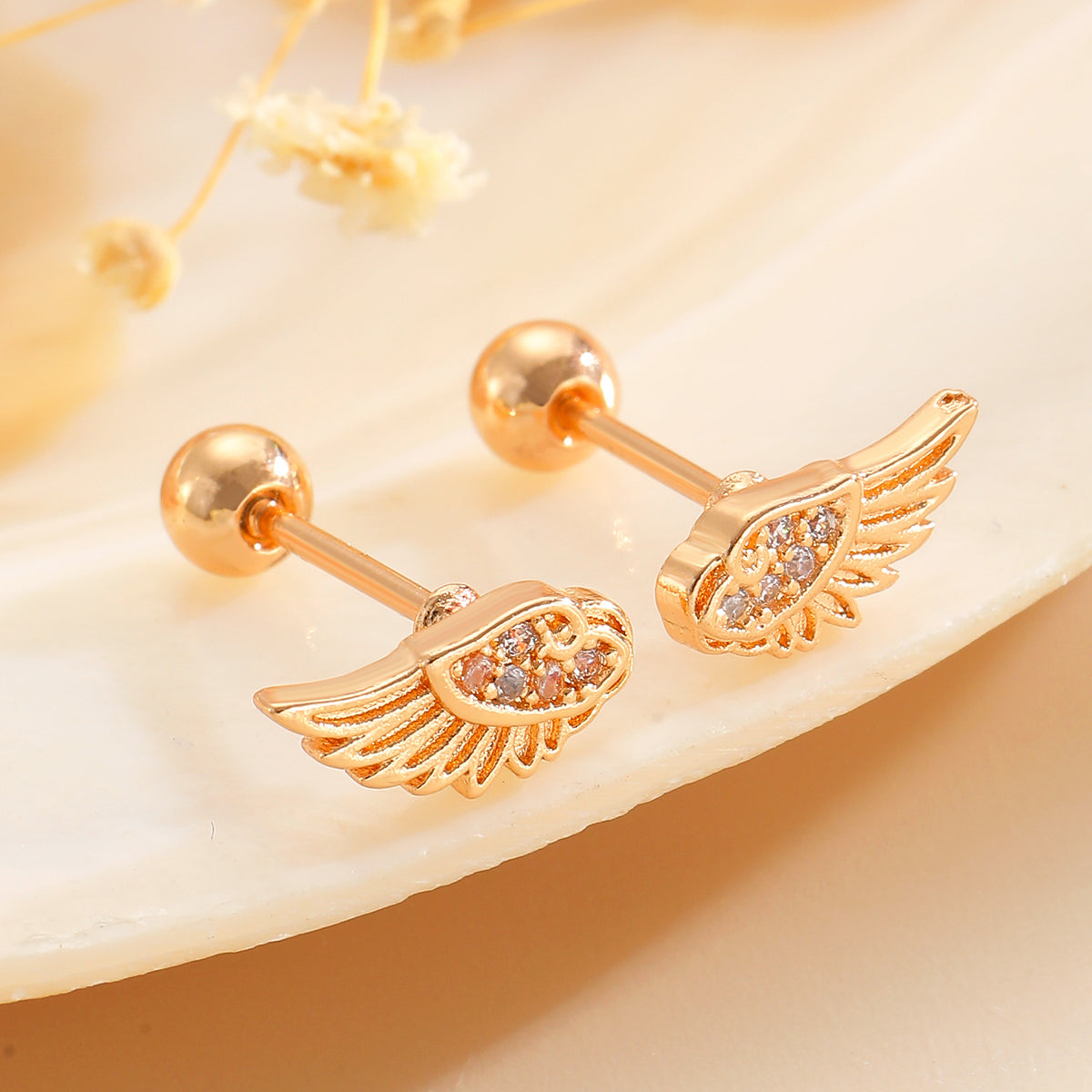 Angel Wing Design Zircon Cartilage Ear Studs