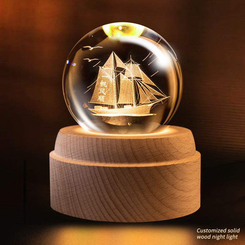 Rotating Crystal Ball Music Box