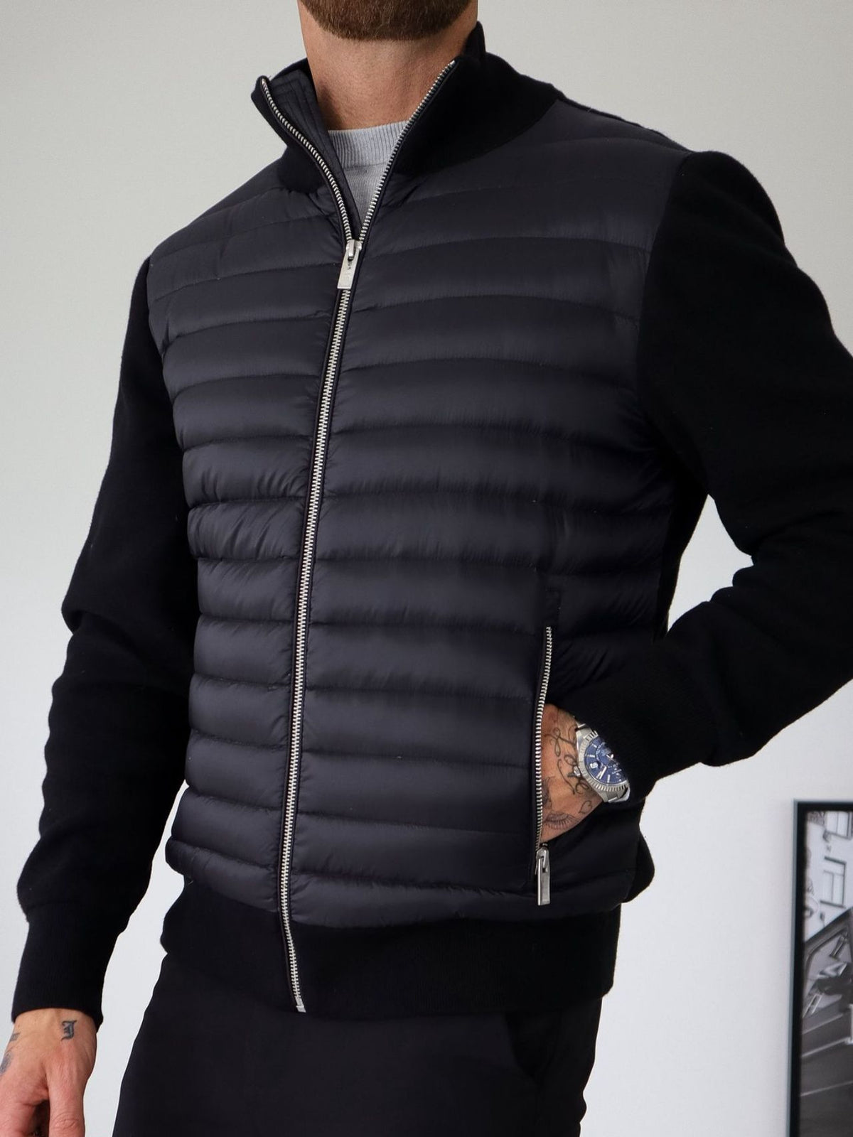 Men's Winter Solid Color Stand Collar Padded Cotton Warm Jacket teemdrop