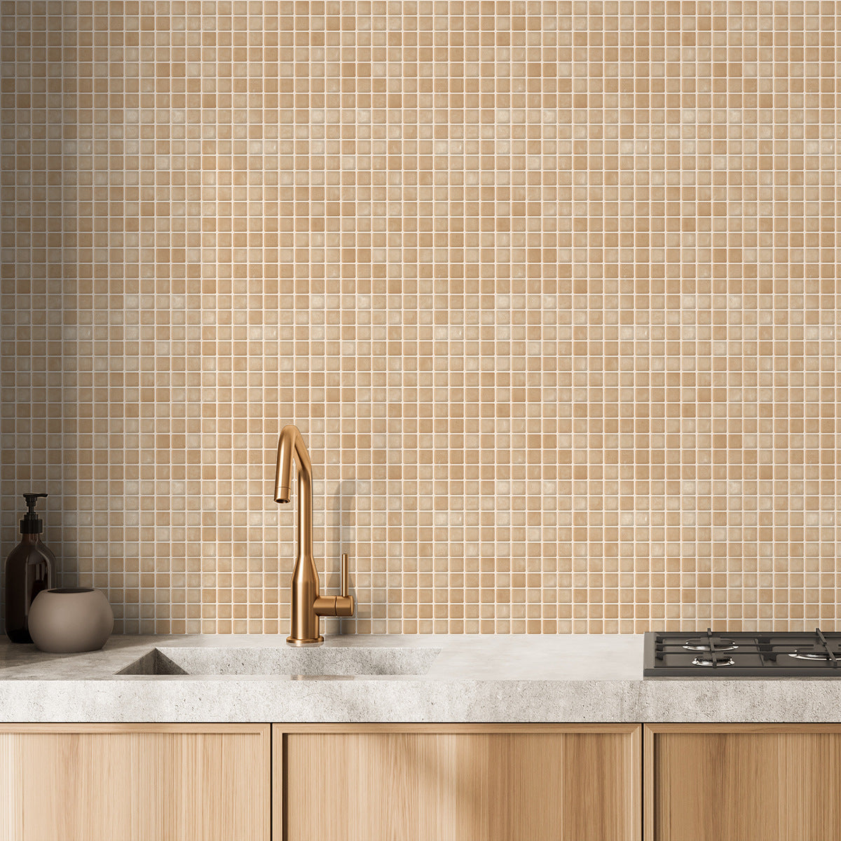 3D Self-Adhesive PET Mosaic Tile Wall Sticker for Home Decoration teemdrop