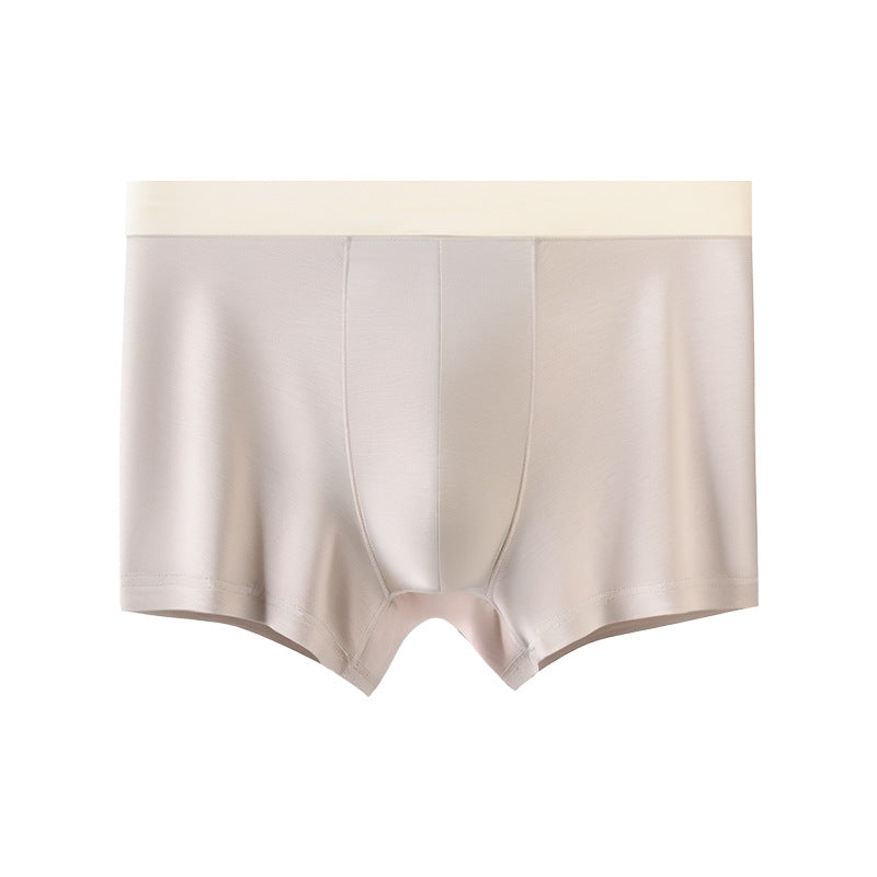 Men's Modal Silk Lining Breathable Seamless Boxer Briefs