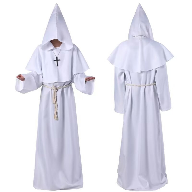 Medieval Monk Costume Cloak with Hood