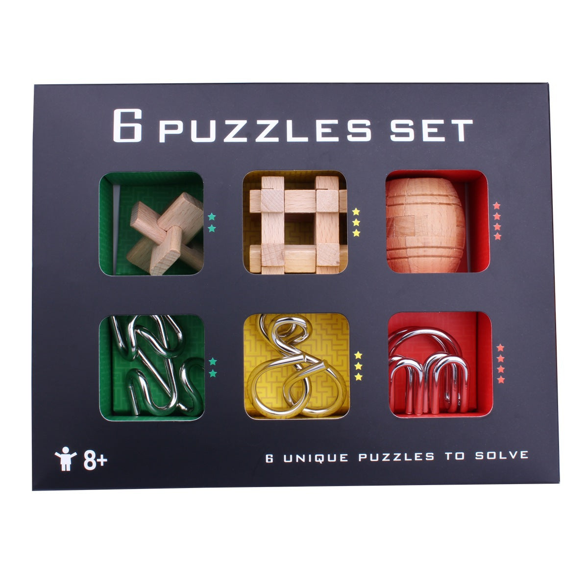 Nine-Link Puzzle Kongming Lock Intellectual Unlocking Brain Teaser Set for Kids teemdrop