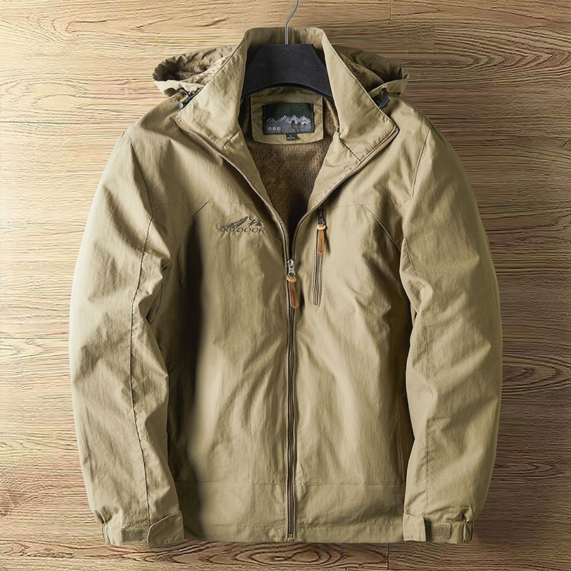 Men's detachable hood zipper loose jacket teemdrop