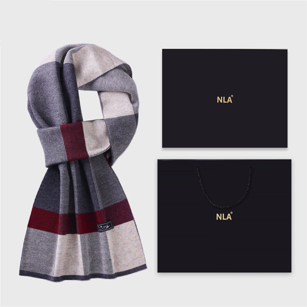 Men's Wool Scarf Men's Winter Warm Knitted Scarf teemdrop