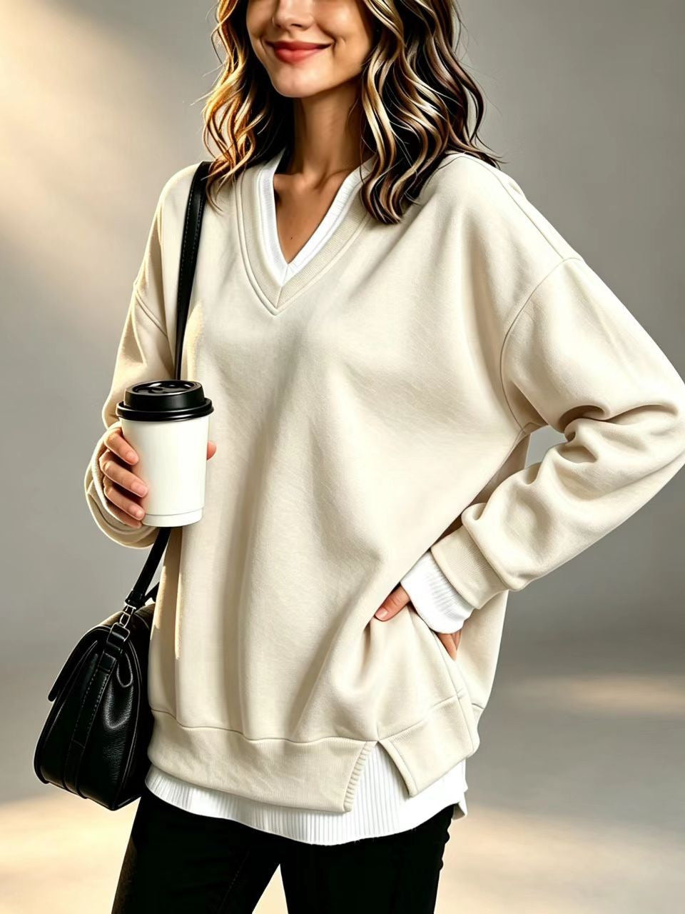 V-neck sweatshirt teemdrop