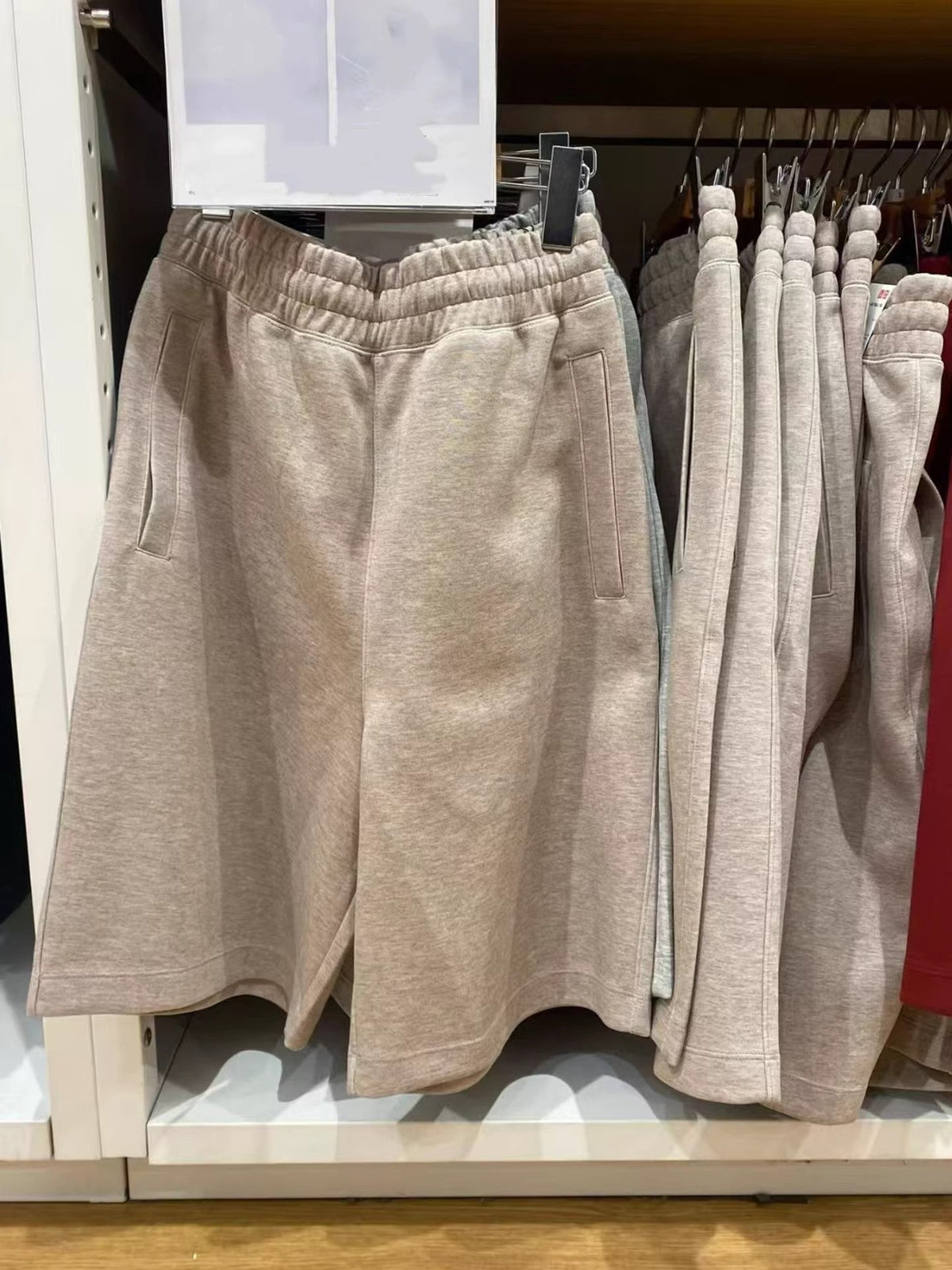 Men Women High Waist Elastic Waistband Cotton Blend Loose Fit Casual Sports Shorts teemdrop