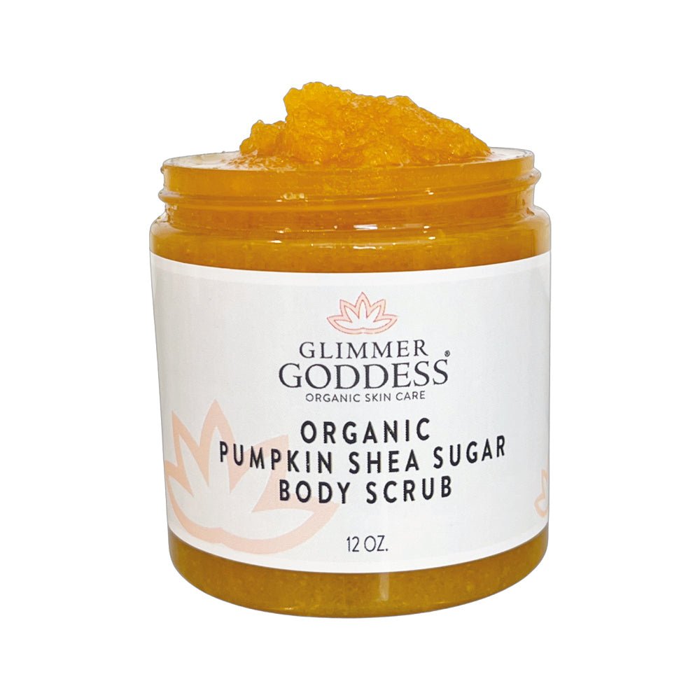 Organic Pumpkin Shea Sugar Body Scrub – Fall Scented Exfoliator DC-Glimmer Goddess®