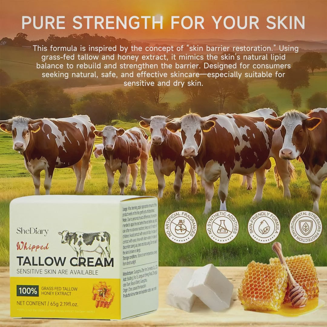 Beef Tallow Deeply Moisturizing and Repairing Face Cream 65g for All Skin Types