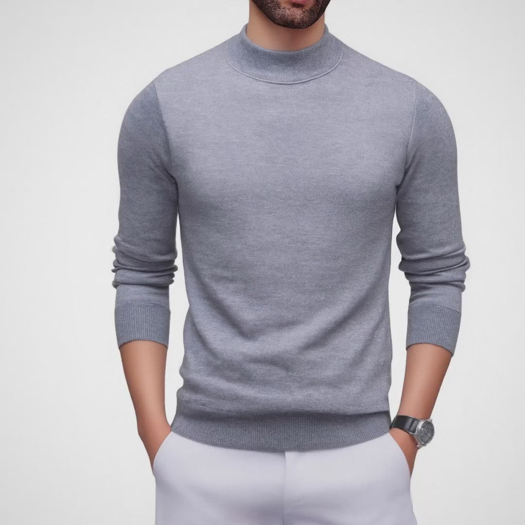 Men's Thickened Fleece-Lined Crew Neck Knit Sweater Autumn Winter
