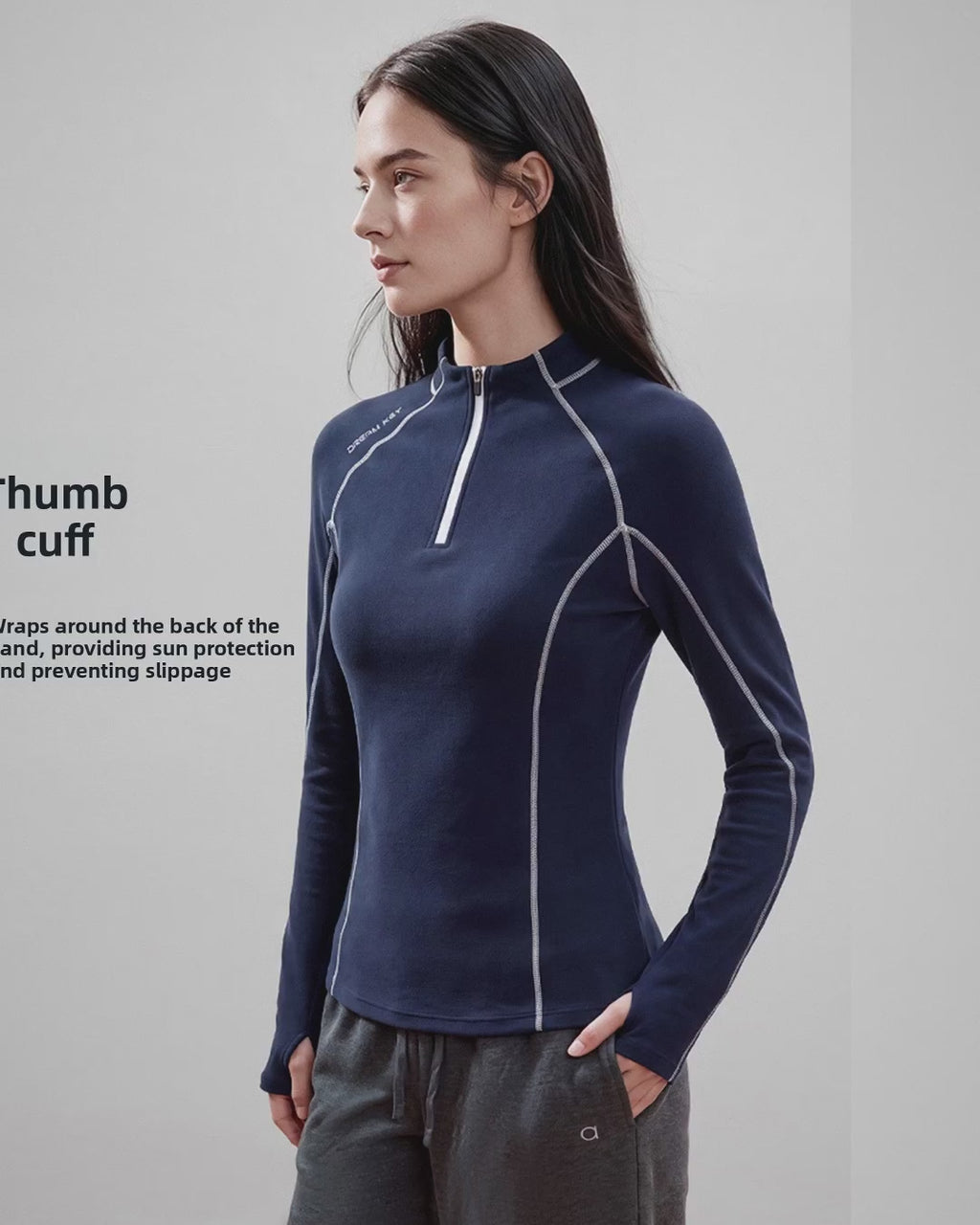 Women's Half-Zip Slim Fit Long Sleeve Yoga Top