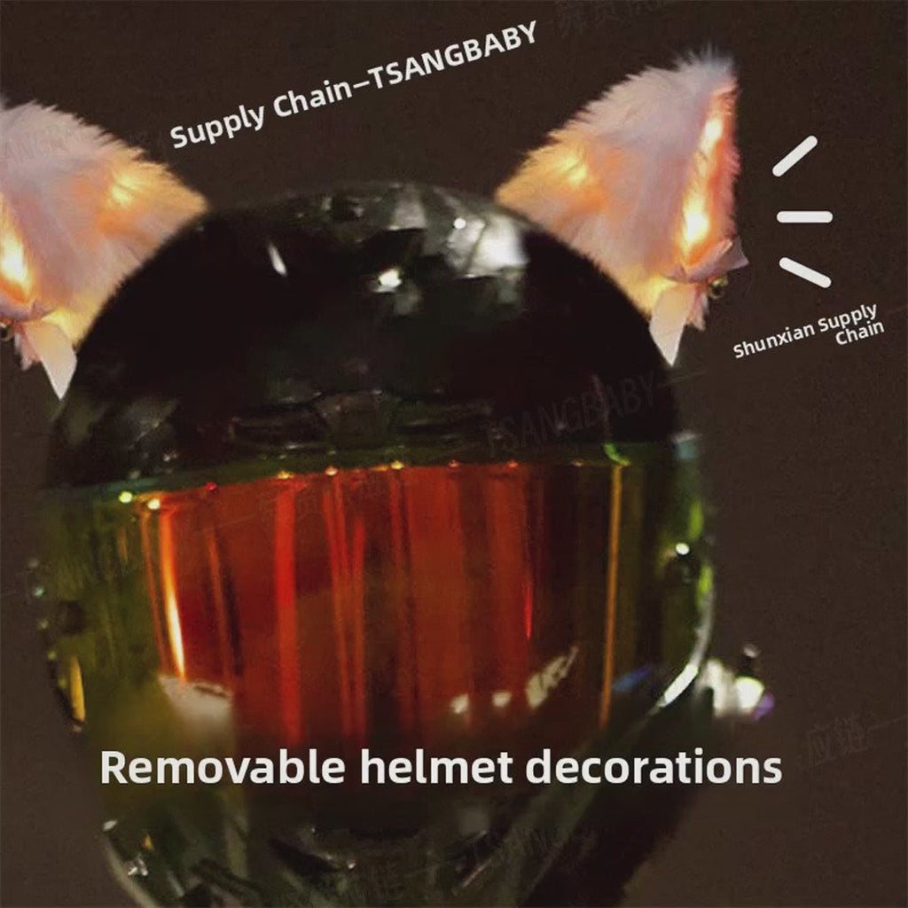 Luminous Plush Fox Ear Helmet Decoration