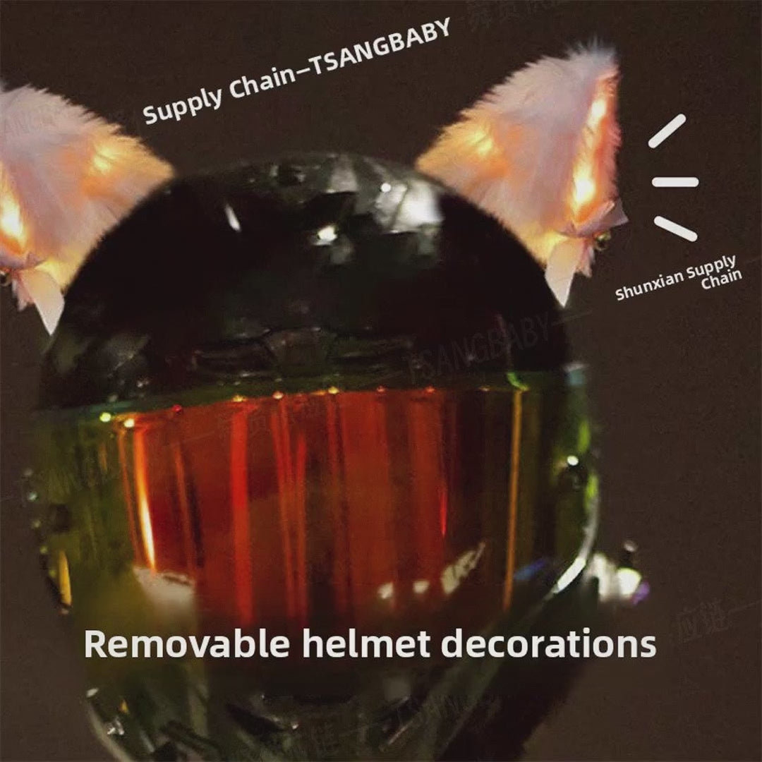 Luminous Plush Fox Ear Helmet Decoration