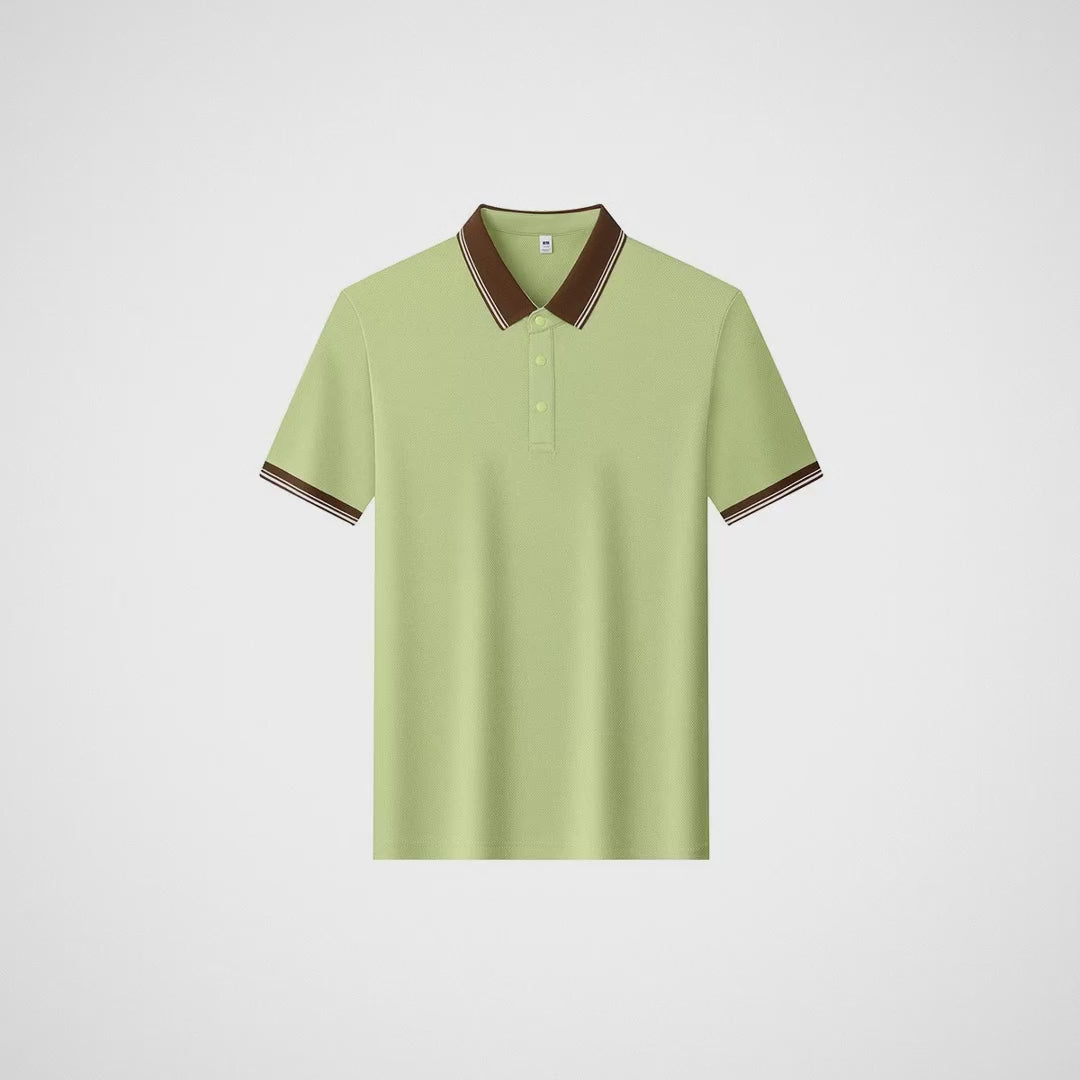 Men's Short Sleeve Polo Shirt Solid Color Lapel Casual Lightweight Summer T-Shirt
