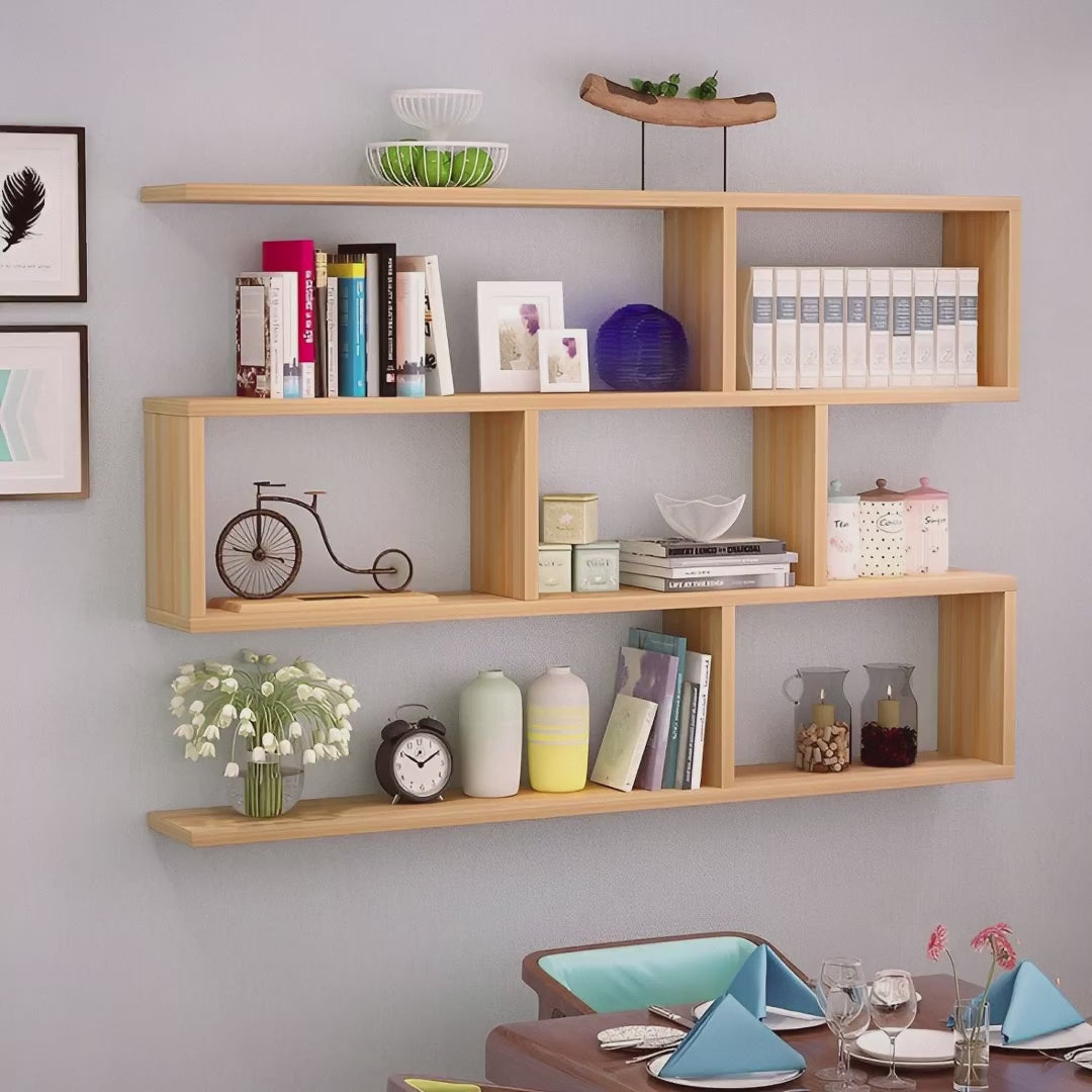 Modern 3-Tier Wall Mounted Particleboard Storage Shelf Rack